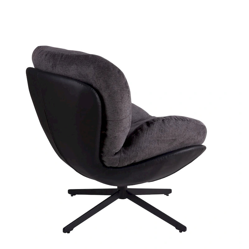 Fauteuil de bureau pivotant à 360° en chenille moderne avec base en métal