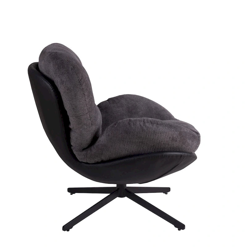 Fauteuil de bureau pivotant à 360° en chenille moderne avec base en métal
