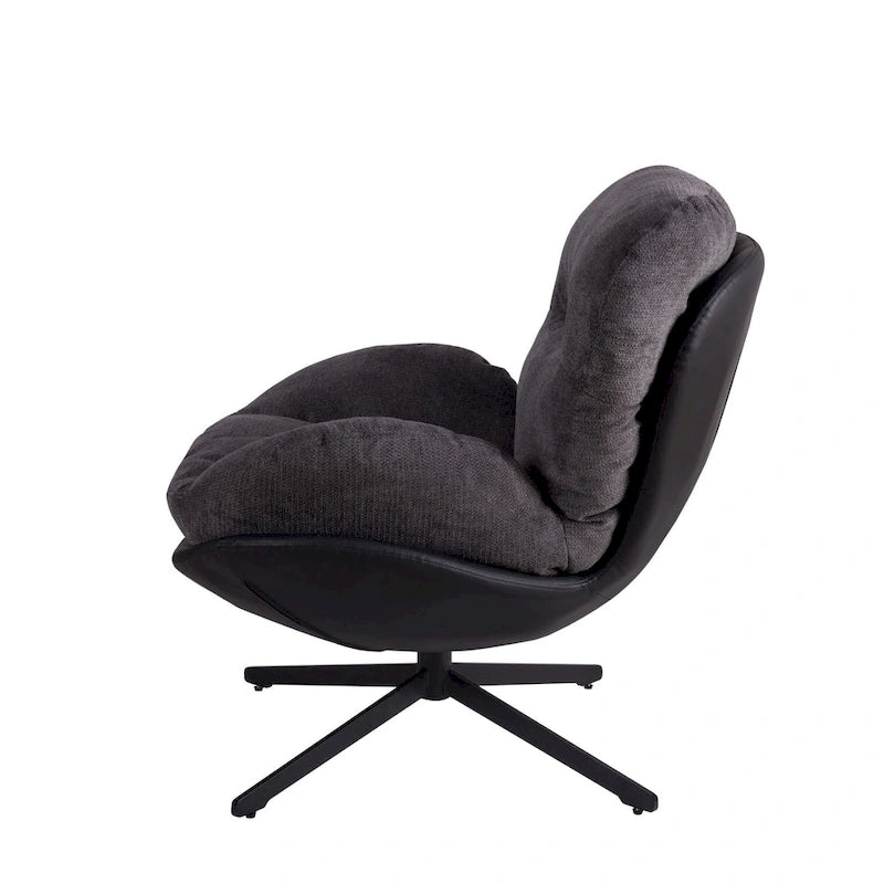 Fauteuil de bureau pivotant à 360° en chenille moderne avec base en métal
