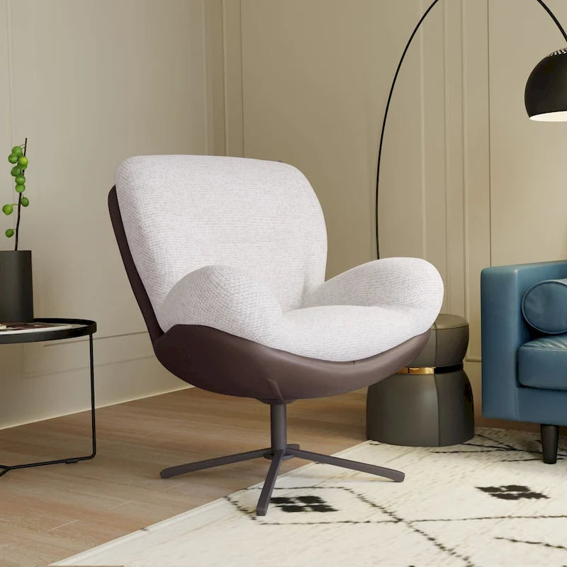 Fauteuil de bureau pivotant à 360° en chenille moderne avec base en métal