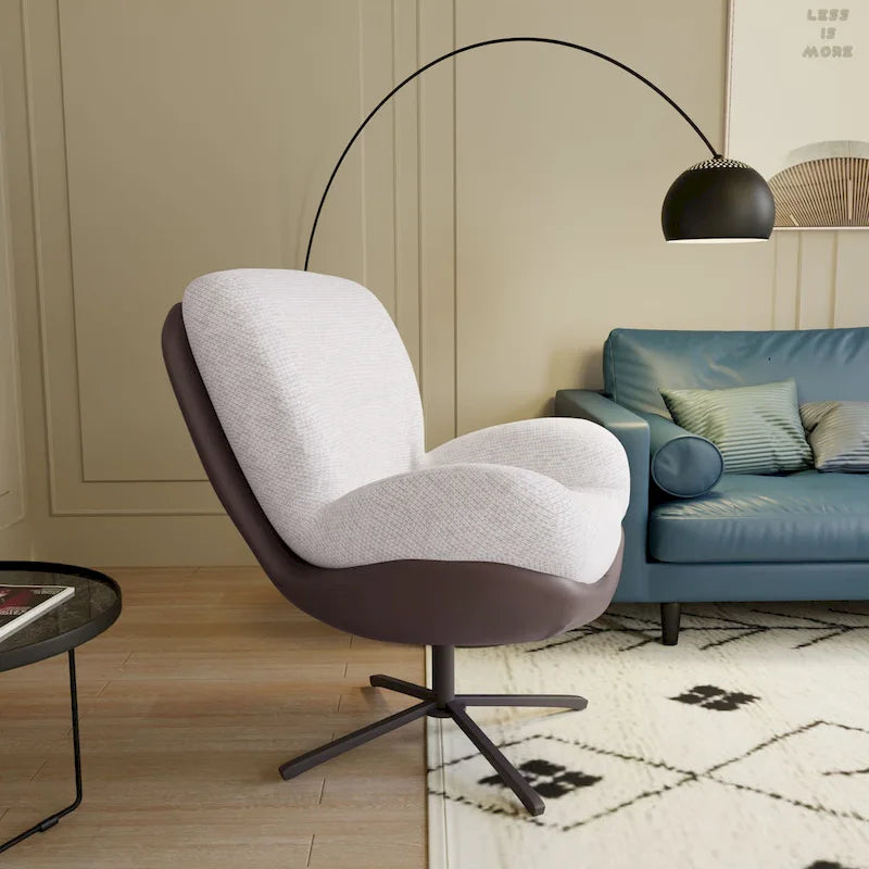 Fauteuil de bureau pivotant à 360° en chenille moderne avec base en métal