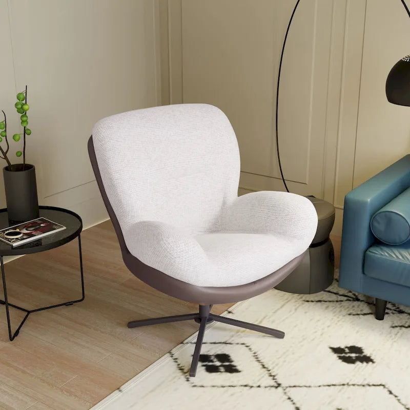 Fauteuil de bureau pivotant à 360° en chenille moderne avec base en métal