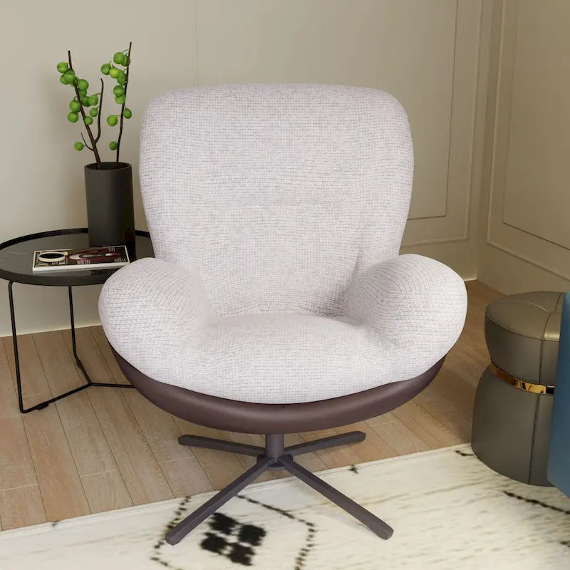 Fauteuil de bureau pivotant à 360° en chenille moderne avec base en métal