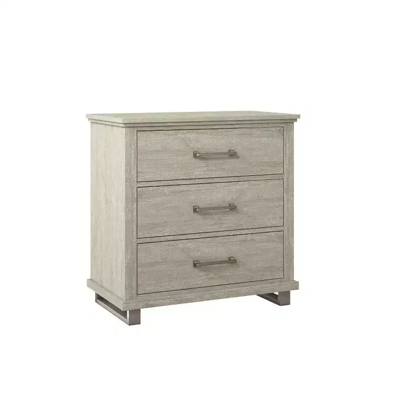 32'' Nightstand Beige - Accent Furniture: Modern Bedside Table with 3 Drawers & Metal Legs