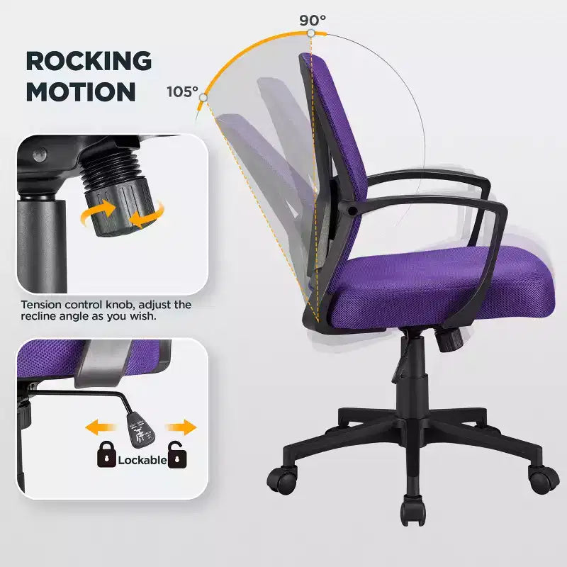 Yaheetech Office Desk Chair Computer Task Chair with Lumbar Support and Armrest