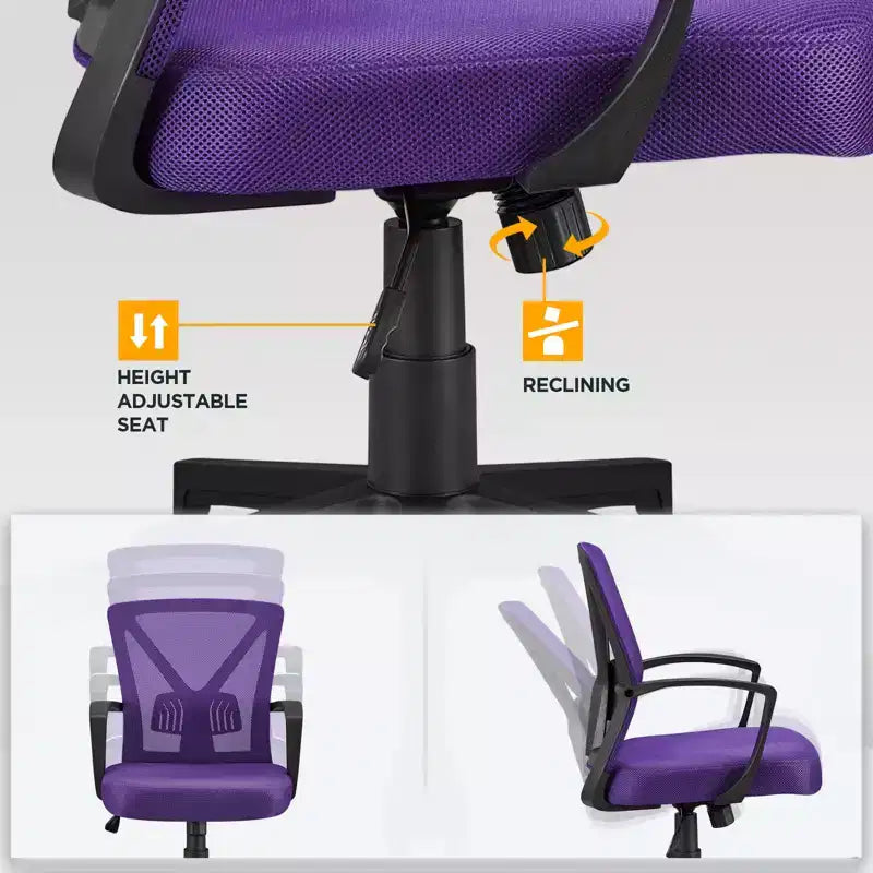 Yaheetech Office Desk Chair Computer Task Chair with Lumbar Support and Armrest