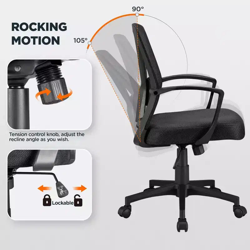 Yaheetech Office Desk Chair Computer Task Chair with Lumbar Support and Armrest
