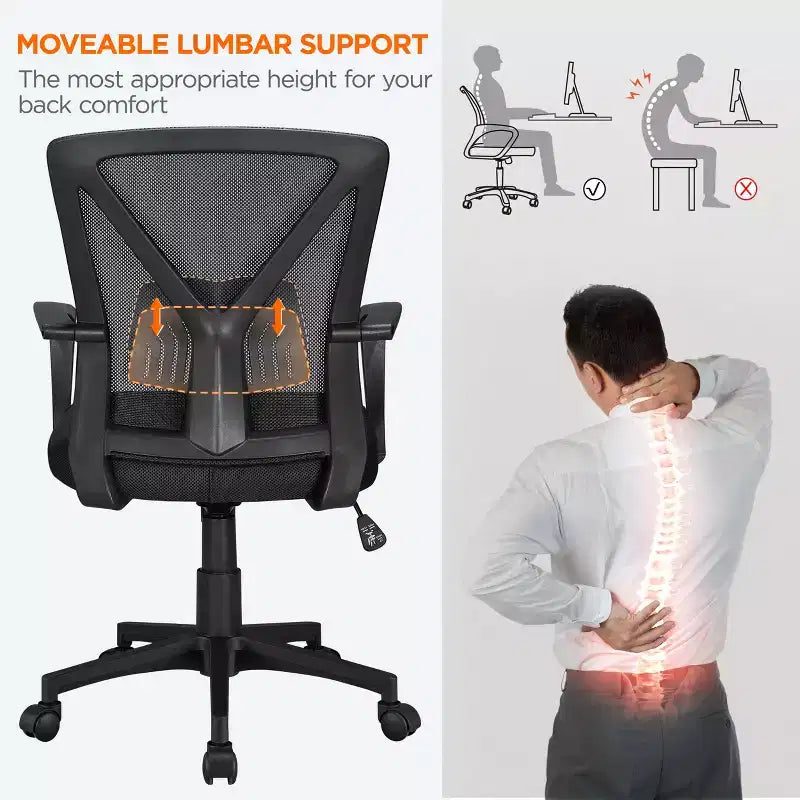 Yaheetech Office Desk Chair Computer Task Chair with Lumbar Support and Armrest