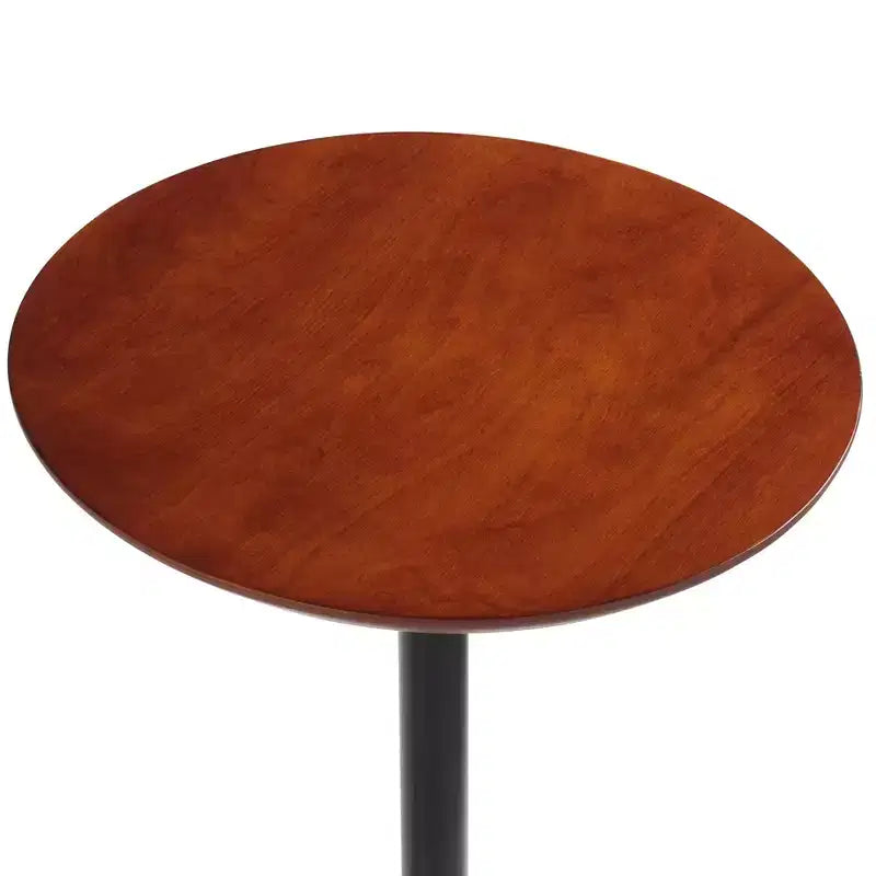 Elm Lane Modern Industrial Wood Round Standing Accent Table 15 1/4 Wide Natural Black Pole for Living Family Room Bedroom Bedside Entryway House Home