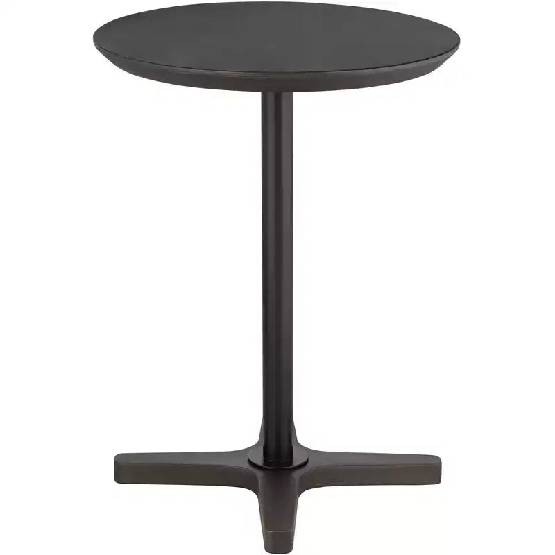 Elm Lane Modern Industrial Wood Round Standing Accent Table 15 1/4 Wide Natural Black Pole for Living Family Room Bedroom Bedside Entryway House Home