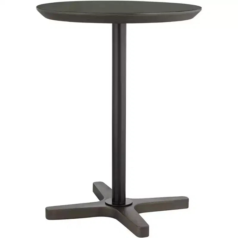 Elm Lane Modern Industrial Wood Round Standing Accent Table 15 1/4 Wide Natural Black Pole for Living Family Room Bedroom Bedside Entryway House Home