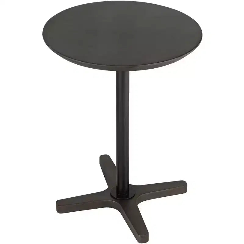 Elm Lane Modern Industrial Wood Round Standing Accent Table 15 1/4 Wide Natural Black Pole for Living Family Room Bedroom Bedside Entryway House Home