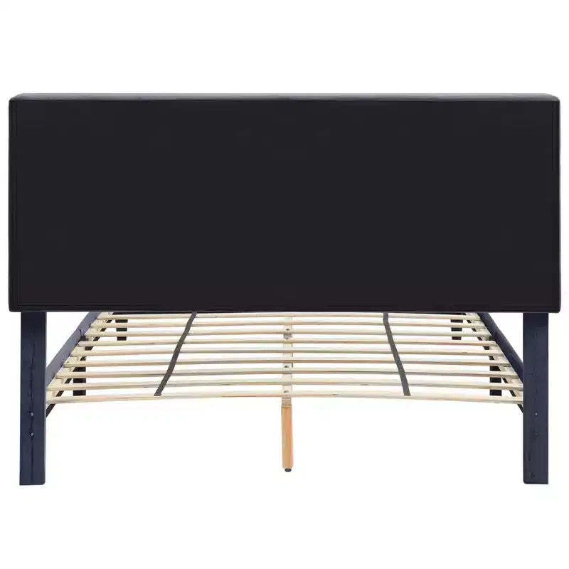 Meldrum Contemporary Upholstered Bed with Storage and USB Power Ports Gray - miBasics
