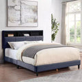 Meldrum Contemporary Upholstered Bed with Storage and USB Power Ports Gray - miBasics