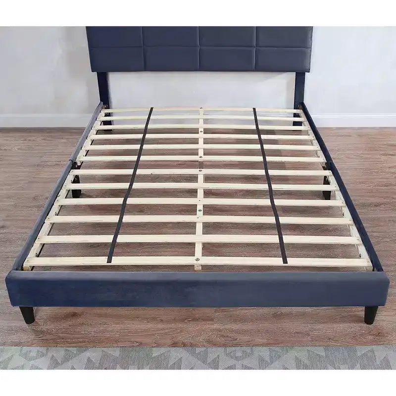 Meldrum Contemporary Upholstered Bed with Storage and USB Power Ports Gray - miBasics