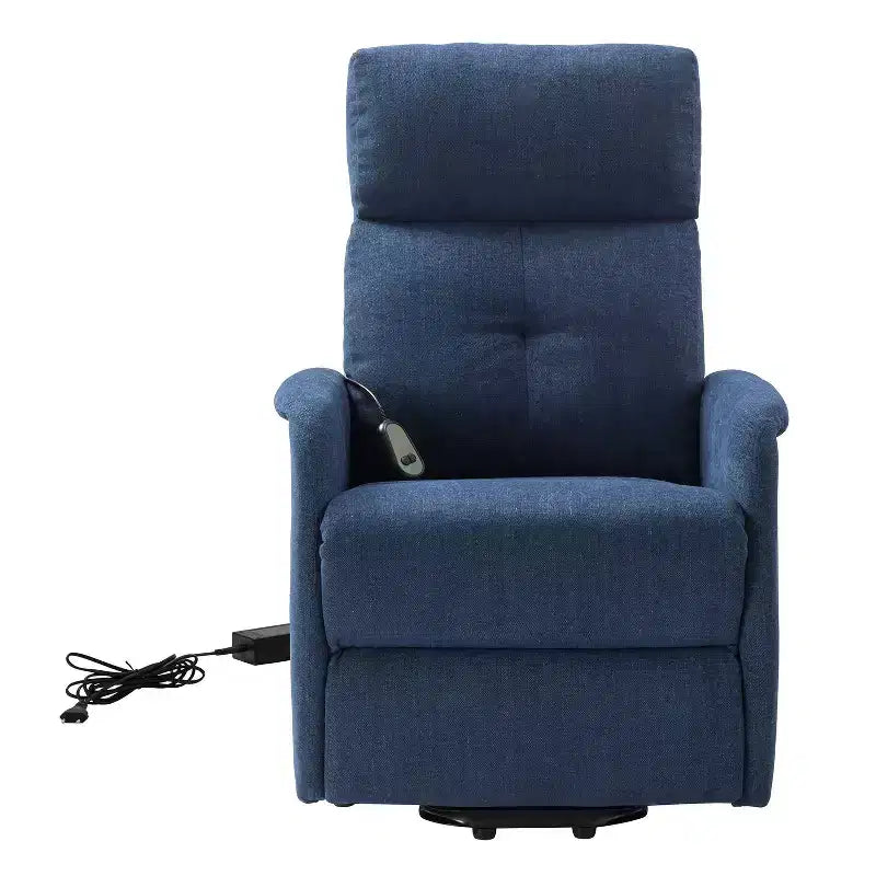 Gina Mid-century Power Remote Recliner with Metal Base| ART OF LIVING DESIGNS-NAVY
