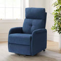 Gina Mid-century Power Remote Recliner with Metal Base| ART OF LIVING DESIGNS-NAVY