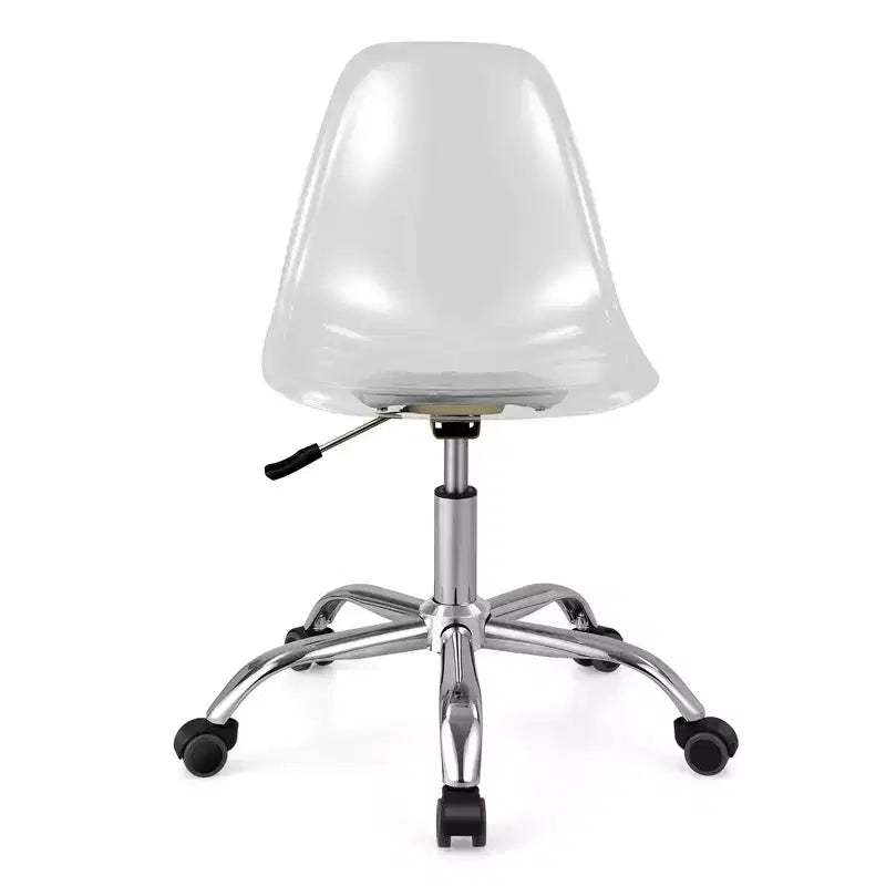 Costway Rolling Acrylic Armless Office Chair Swivel Vanity Chair Adjustable Height