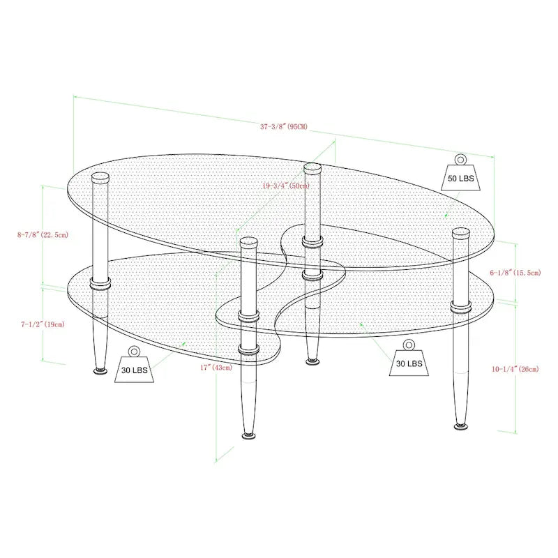 Table basse moderne en verre dépoli 38