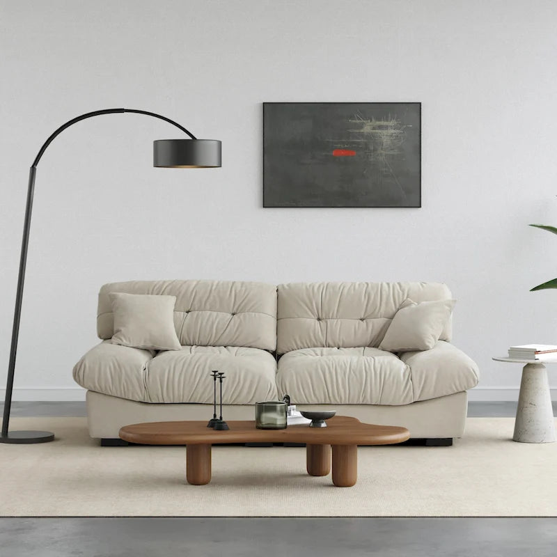 89 Canapé d'angle moderne avec accoudoirs en velours pour salon