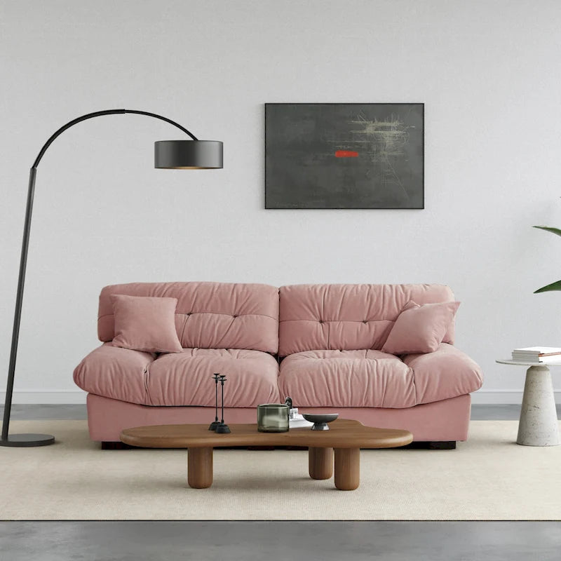 89 Canapé d'angle moderne avec accoudoirs en velours pour salon