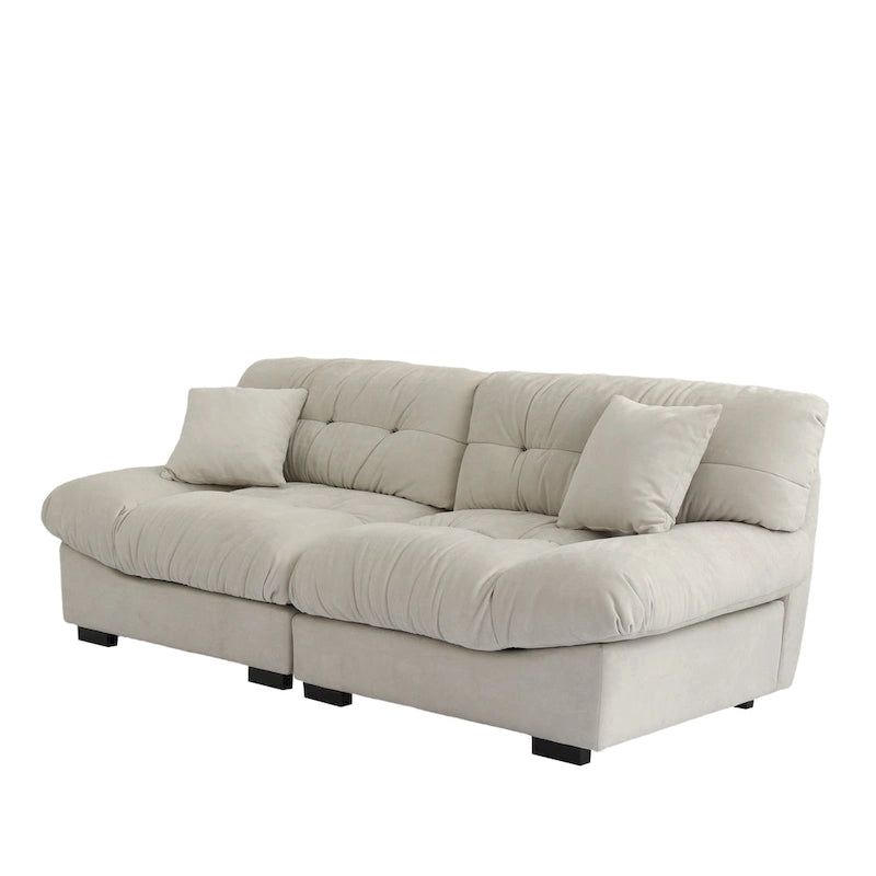 89 Canapé d'angle moderne avec accoudoirs en velours pour salon