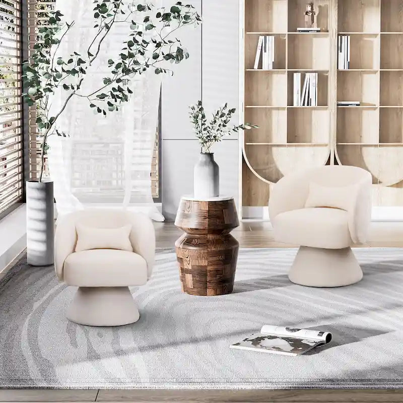 Fauteuils pivotants modernes à 360 degrés en forme de tonneau