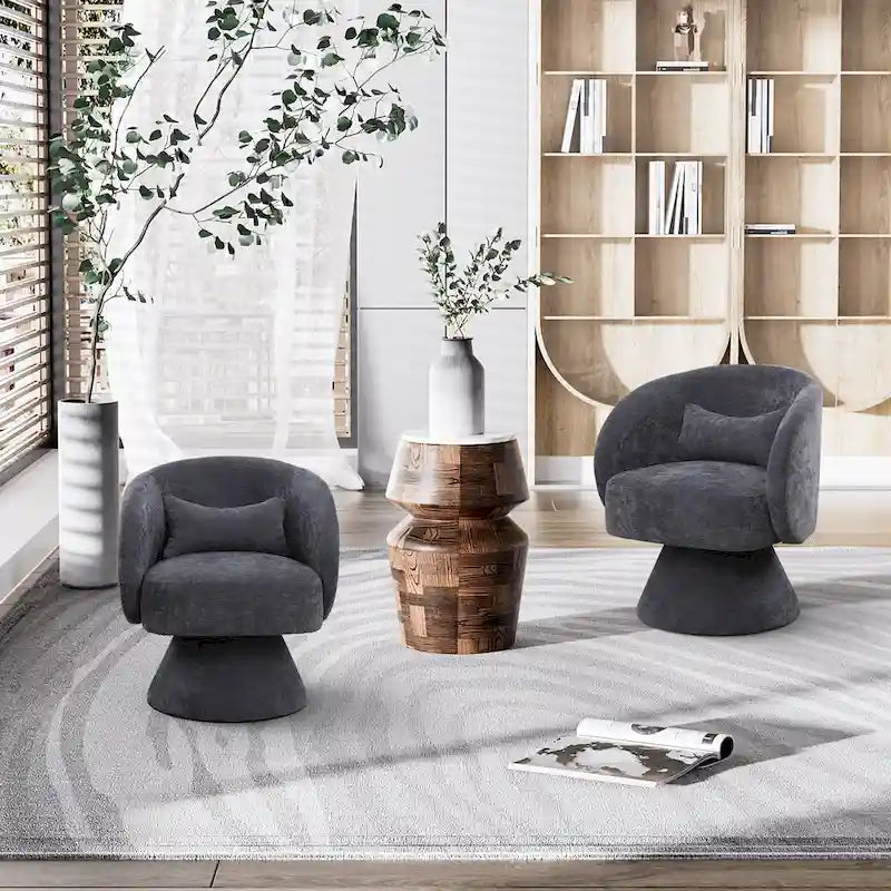 Fauteuils pivotants modernes à 360 degrés en forme de tonneau