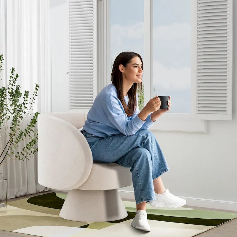 Fauteuils pivotants modernes à 360 degrés en forme de tonneau