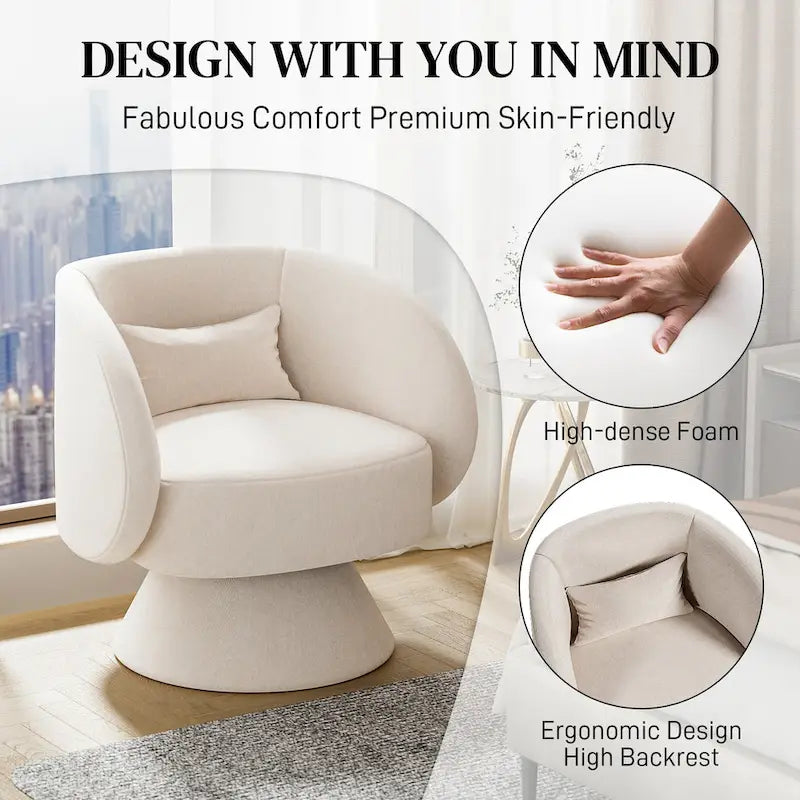 Fauteuils pivotants modernes à 360 degrés en forme de tonneau