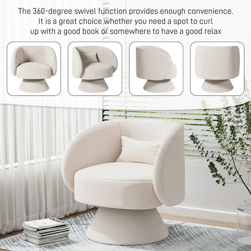 Fauteuils pivotants modernes à 360 degrés en forme de tonneau