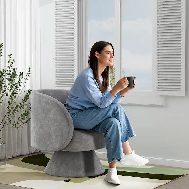 Fauteuils pivotants modernes à 360 degrés en forme de tonneau