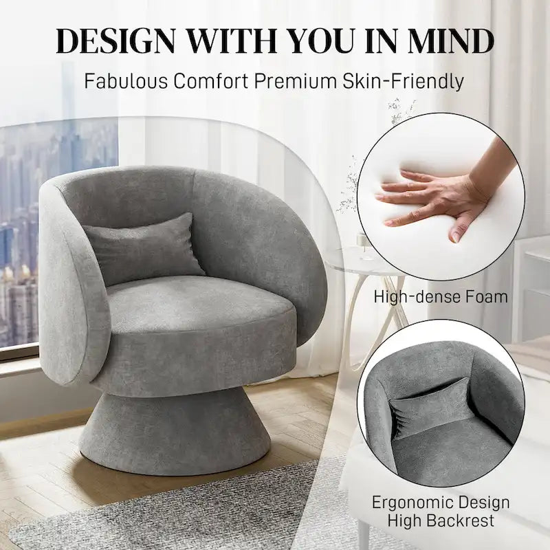 Fauteuils pivotants modernes à 360 degrés en forme de tonneau