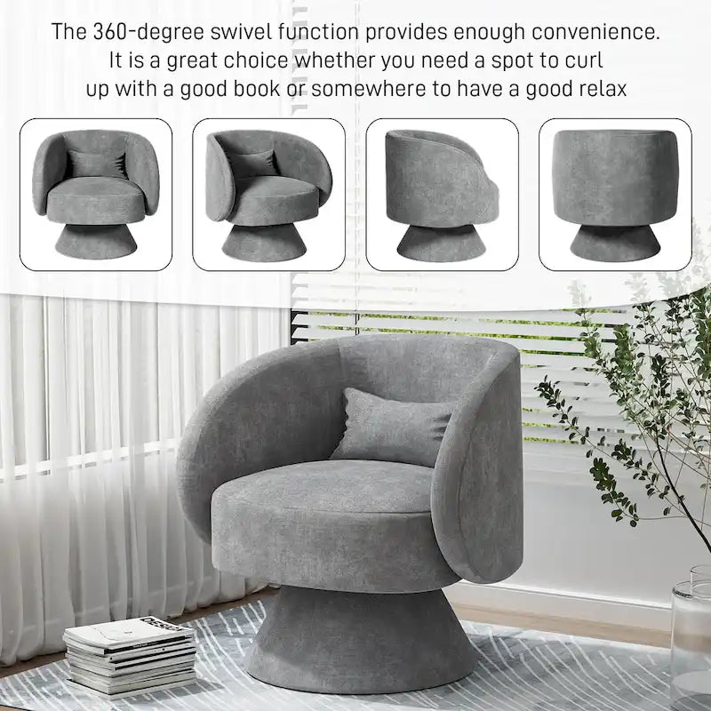 Fauteuils pivotants modernes à 360 degrés en forme de tonneau
