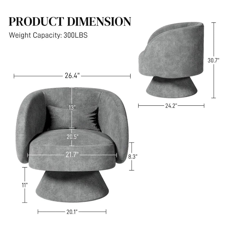 Fauteuils pivotants modernes à 360 degrés en forme de tonneau