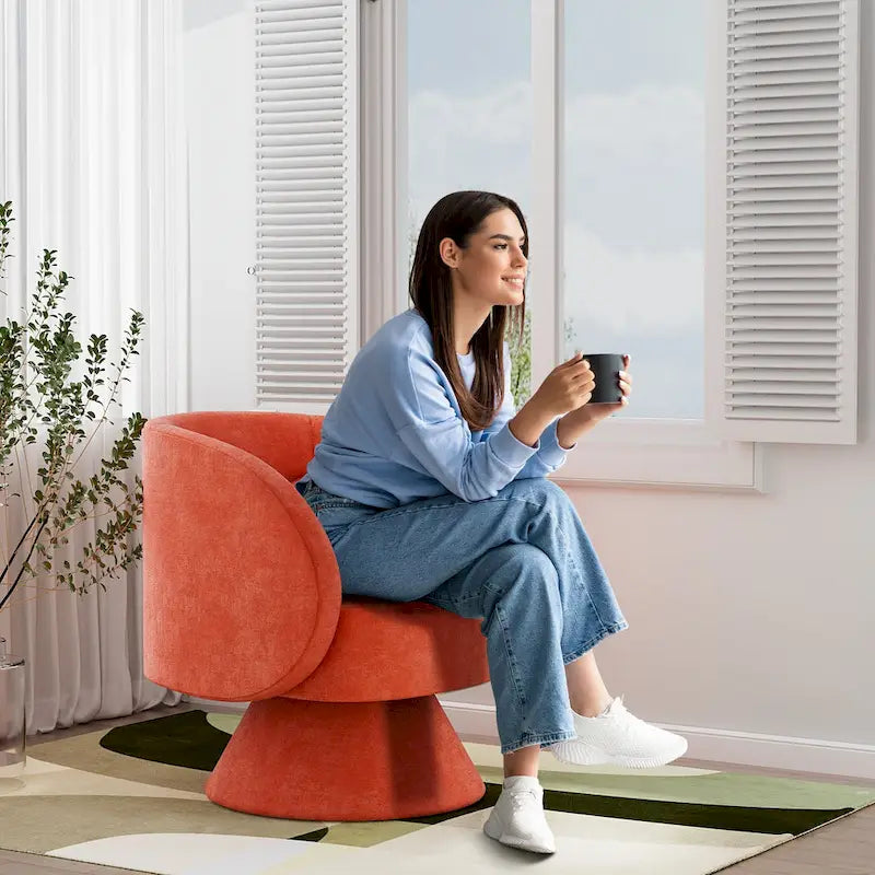 Fauteuils pivotants modernes à 360 degrés en forme de tonneau