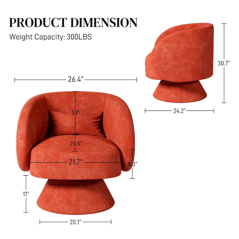 Fauteuils pivotants modernes à 360 degrés en forme de tonneau