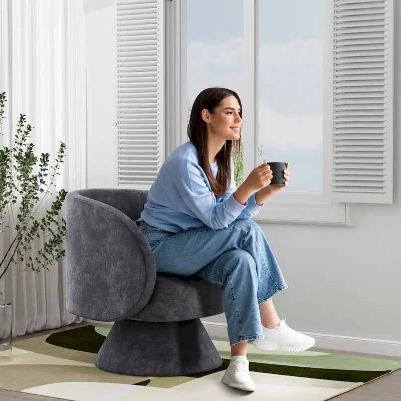 Fauteuils pivotants modernes à 360 degrés en forme de tonneau