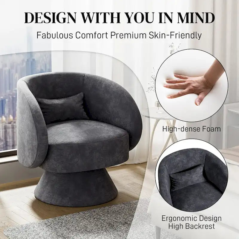 Fauteuils pivotants modernes à 360 degrés en forme de tonneau