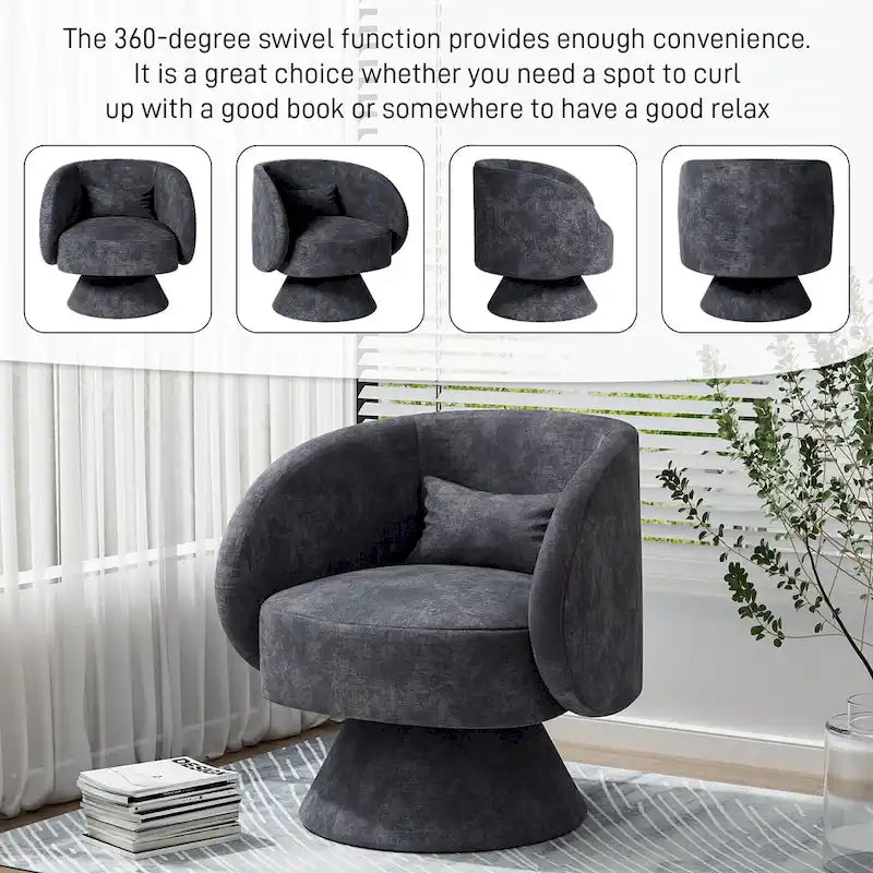 Fauteuils pivotants modernes à 360 degrés en forme de tonneau