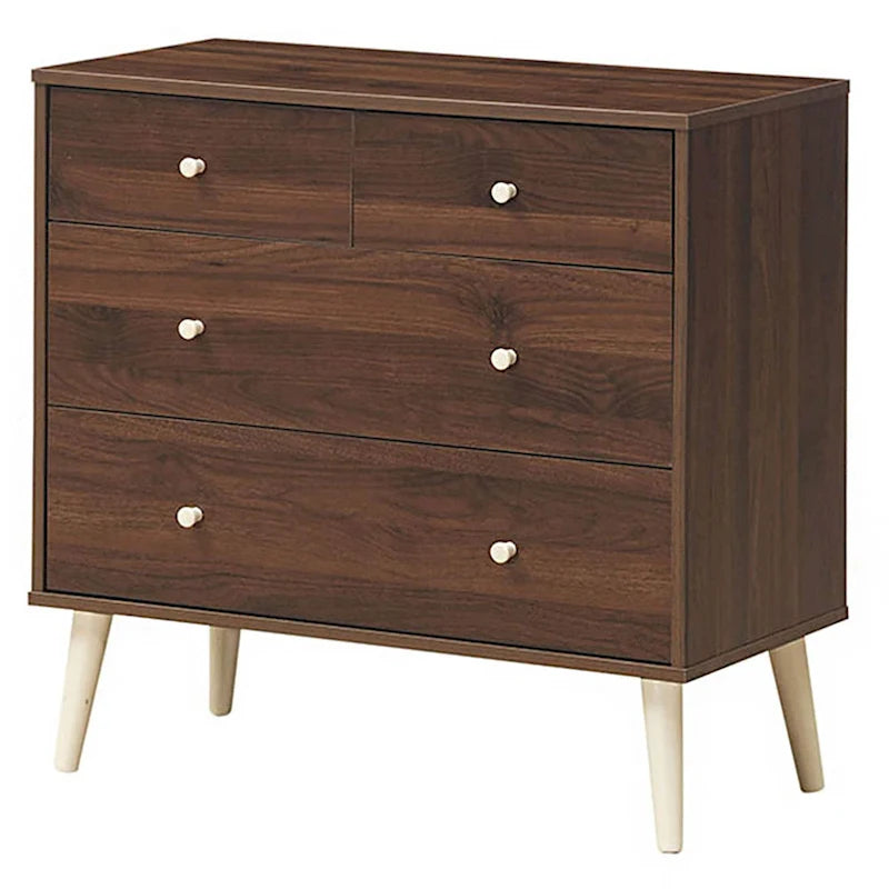 Commode 4 tiroirs Meuble de rangement autonome en bois Organiseur