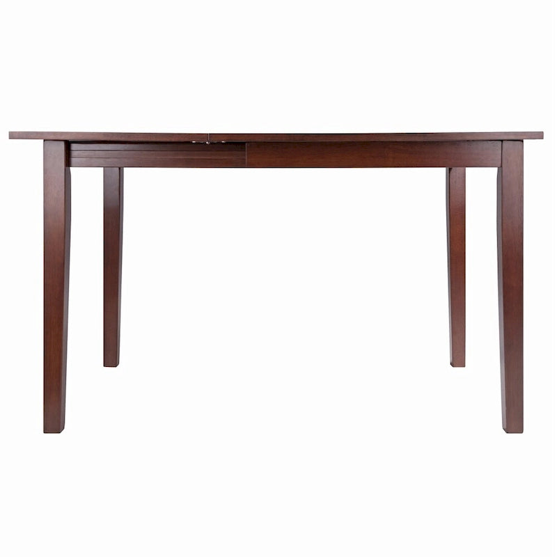 Table de salle à manger brun noyer avec rallonge abattante