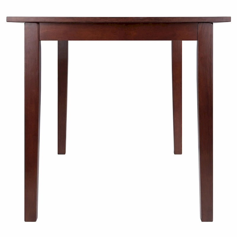 Table de salle à manger brun noyer avec rallonge abattante