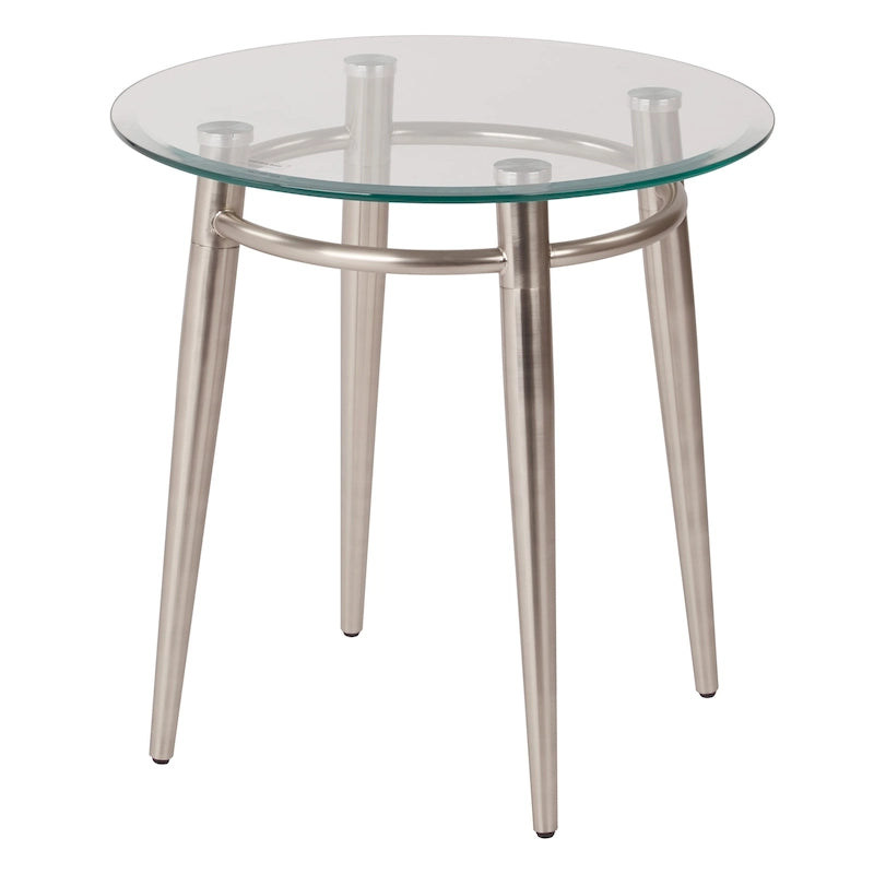 Bout de canapé rond en verre style Mid-century