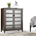 Meuble de rangement intermédiaire de style transitionnel en bois massif, 40 pouces de largeur, brun acajou - 40 l x 16,9 p x 44 h (pouces)