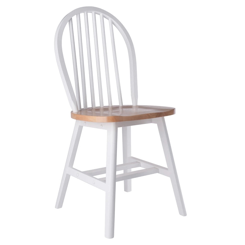 Ensemble de 2 chaises, naturel et blanc
