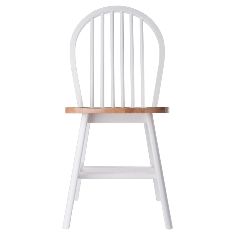 Ensemble de 2 chaises, naturel et blanc