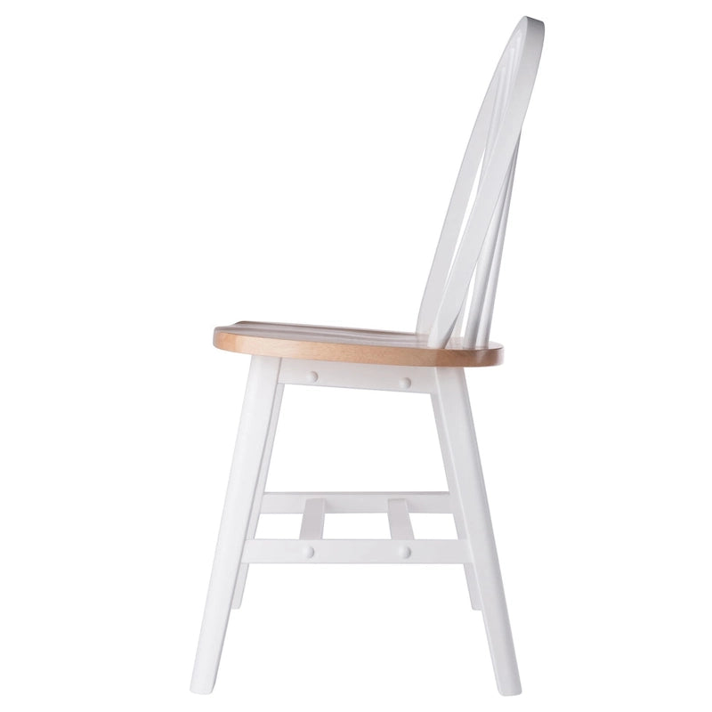 Ensemble de 2 chaises, naturel et blanc