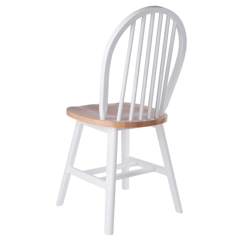 Ensemble de 2 chaises, naturel et blanc