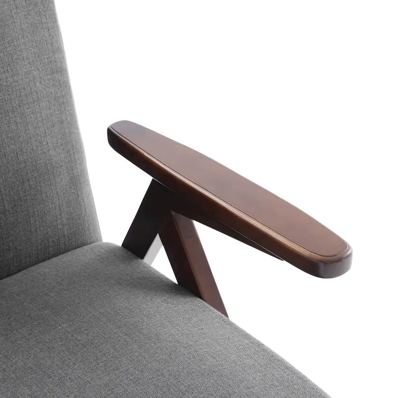 Fauteuil d'appoint style Mid-Century moderne, revêtement gris/bleu/blanc, pour salon, chambre